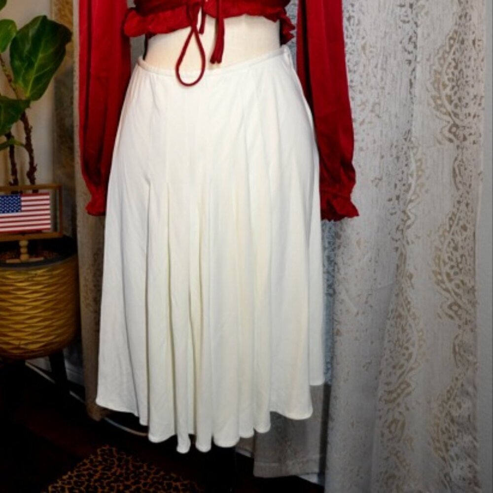Ralph Lauren Collection Purple Label Ivory Pleated Skirt Sz 2 Luxury Designer